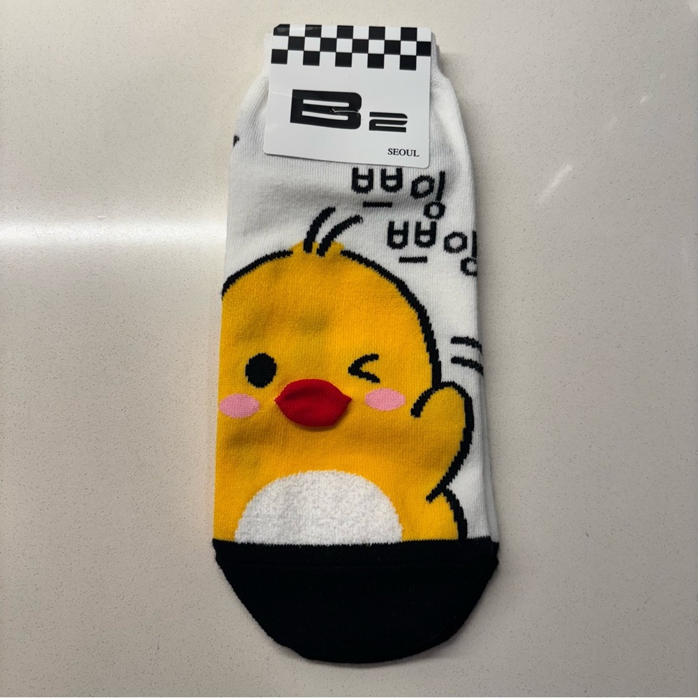 Cute Yellow Chick Cartoon Character Korean Socks